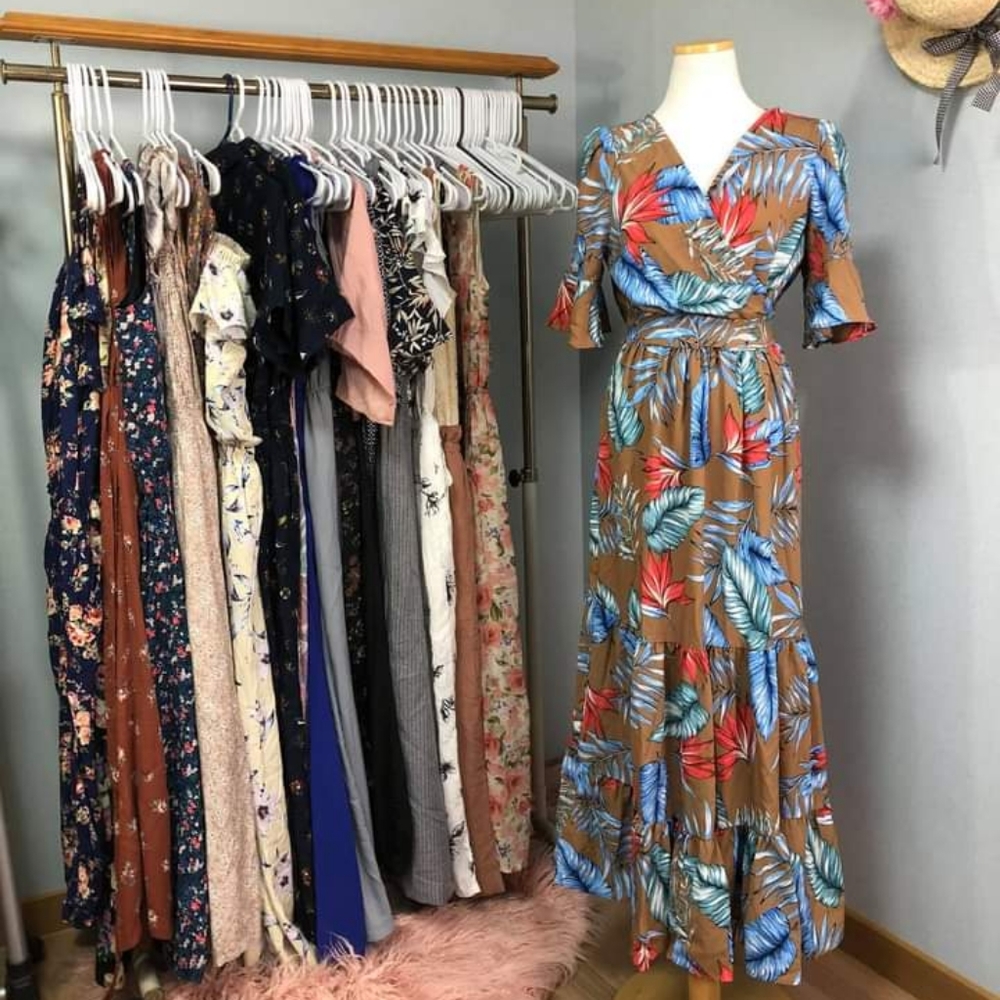 Leafy Long Maxi Dress